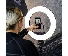 Apšvietimo Įranga - Caruba Round Vlogger 18" LED Set with Mirror, Phone Holder, Juodas
