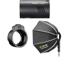 Apšvietimo Įranga - Godox AD100PRO 100Ws Blykstės Sistema Su Speedbox Flip24G Softbox Juoda