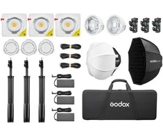 Apšvietimo įranga - Godox ML100BI KIT3 LED vaizdo šviesa reguliuojama 2800K-6500K