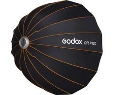 Apšvietimo Įranga - Godox Quick Release Parabolic Softbox QR PF120, Profoto Mount, Sidabrinis