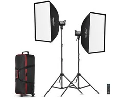 Apšvietimo įranga - Godox SL100Bi LED vaizdo apšvietimo rinkinys (2x100W dviejų spalvų, 2800-6500K)