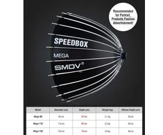 Apšvietimo įranga - SMDV Speedbox Mega 110 Deep Softbox Bowens Mount 110cm Baltas