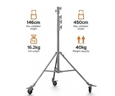 Apšvietimo stovas - Godox Roller Stand SA5045 40kg 146-450cm Juodas
