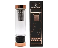 Arbatos Butelis Su Sieteliu - Ancient Wisdom Stiklinis Arbatos Butelis Su Sieteliu, 500 ml, Juodas Oniksas