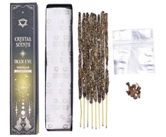 Aromaterapijos Smilkalai - Crystal Scents Vanilės Aromatas Su Tigro Akmens Kristalais 10 Lazdelių