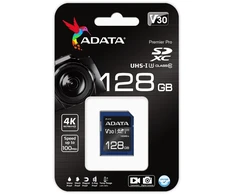 Atminties Kortelė - ADATA ASDX128GUI3V30S-R 128 GB SDXC Juoda, Mėlyna 100 MB/s Skaityti 60 MB/s Rašyti