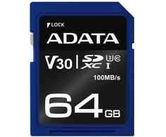 Atminties Kortelė - ADATA ASDX64GUI3V30S-R 64 GB SDXC UHS-I 100 MB/s