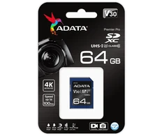 Atminties Kortelė - ADATA ASDX64GUI3V30S-R 64 GB SDXC UHS-I 100 MB/s