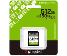 Atminties Kortelė - Kingston 512GB SDXC Canvas Select Plus Gen3 150MB/s UHS-I U3 V30