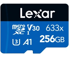 Atminties Kortelė - Lexar High-Performance 633x 256GB Micro SDXC, 100 MB/s, SD Adapteris