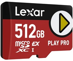 Atminties kortelė Lexar 512GB Micro SDXC Express PLAY Pro Express 7.1 UHS-I C10 U3 V30 kortelė