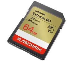 Atminties Kortelė - SanDisk Extreme GO 64 GB SDXC UHS-I 170 MB/s Skaitymas, 80 MB/s Rašymas