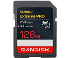 Atminties Kortelė - SanDisk Extreme PRO SD UHS-I 128 GB 250 MB/s Skaitymas 250 MB/s Rašymas
