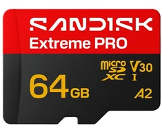 Atminties Kortelė - SanDisk Extreme PRO Micro SD UHS-I 64 GB 200 MB/s Skaityti 90 MB/s Rašyti