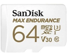 Atminties kortelė SanDisk Max Endurance microSDXC 64GB Class 10 U3 + Adapter