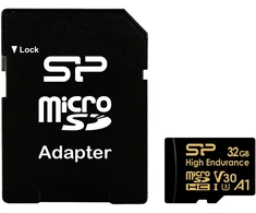 Atminties kortelė - Silicon Power High Endurance 32 GB Micro SDHC UHS-I U3 V30 A1 Su Adapteriu