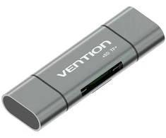 „Vention USB3.0“ daugiafunkcis kortelių skaitytuvas, pilkas, metalinis