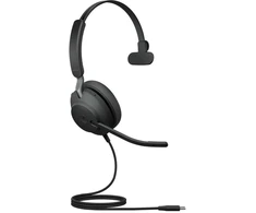 Ausinės - Jabra Evolve2 40 SE MS Mono, Triukšmo Naikinimas, Microsoft Teams, Juoda