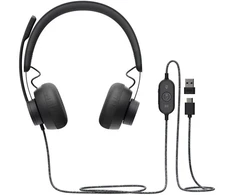 Ausinės - Logitech Zone Ausinės su laidu, Dviejų Triukšmo Slopinimo Mikrofonų, Teams Sertifikuotos