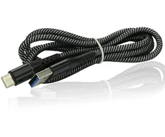 Automobilinis įkroviklis - everActive CC-25 12W Dviejų USB-A Prievadų Su USB-C Kabeliu LED, Juoda