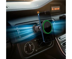 Automobilinis Telefono Laikiklis - everActive MC-W15 Pro Magnetinis Laikiklis, 15 W Belaidis Įkrovimas, Juodas