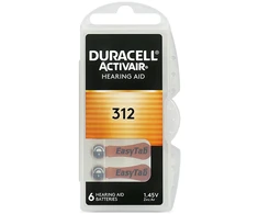 Baterija - Duracell 312 Cinko-Oras Klausos Aparato Baterijos, 6 vnt.