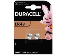 Baterijos - Duracell LR43/186/V12GA 1,5 V šarminės baterijos, 2 vnt.