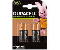 Baterija – Duracell R03 750 mAh 1,2 V NiMH Įkraunamos, 4 vnt.