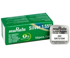 Baterija - Murata 362 (SR721SW) 1.55V Sidabro Oksidas 10 Vnt.