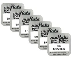 Baterija - Murata 362 (SR721SW) Sidabro Oksidas 1.55V 6-vnt.