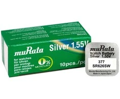 Baterija - Murata 377 (SR626SW) 1.55V Sidabro Oksido Laikrodžio Baterija 10 vnt.