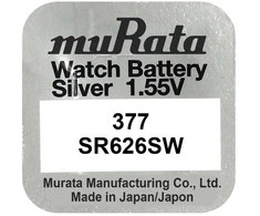 Baterija - Murata 377 (SR626SW) 1.55V Sidabro Oksido Laikrodžio Baterija 10 vnt.