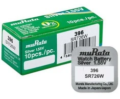 Baterija - Murata 396 (SR726W) 1.55V Sidabro Oksido Laikrodžio Baterija 10 vnt.