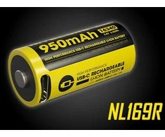 Baterija NITECORE 16340 NL169R 950mAh USB-C