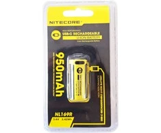 Baterija NITECORE 16340 NL169R 950mAh USB-C