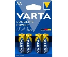 Baterijos - Varta Longlife Power AA LR6 1,5 V šarminės, 4 vnt.