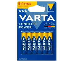 Baterijos – VARTA LR03 Longlife Power 1,25 Ah AAA, 6 vnt.