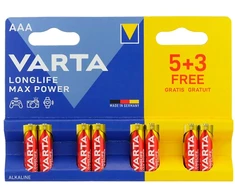 Baterijos - VARTA LR03 Max Power Šarminės Baterijos, 8 vnt.