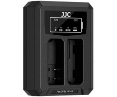 Baterijų Įkroviklis - JJC DCH ENEL14A USB Dual Baterija Charger For Nikon EN EL14/EN EL14A Juodas