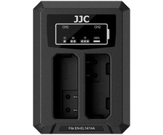 Baterijų Įkroviklis - JJC DCH ENEL14A USB Dual Baterija Charger For Nikon EN EL14/EN EL14A Juodas