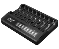 Įkroviklis 3,6 V / 3,7 V / 1,5 V ir 1,2 V Ni-MH XTAR MX8 ličio jonų akumuliatoriams.
