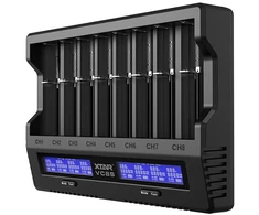 Xtar universalus 8 x Li-ion ir Ni-MH akumuliatorių įkroviklis su LCD ekranu VC8S