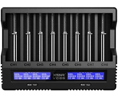 Xtar universalus 8 x Li-ion ir Ni-MH akumuliatorių įkroviklis su LCD ekranu VC8S