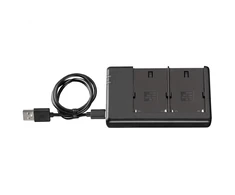 Baterijų Rinkinys - Westcott NP F970 Dviejų Baterijų Rinkinys su Dviejų USB Įkrovikliu 6600mAh Juodas