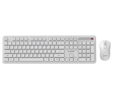 Klaviatūra Gembird KBS-WPS-01 Slim Pro Business wireless desktop set, baltas, US išdėstymas