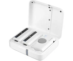 Belaidis Mikrofonas - 7Ryms DW10 Dviejų Kanalų Imtuvas ir Siųstuvai USB-C + 3.5mm Baltas