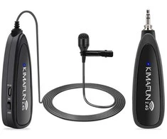 Belaidis Mikrofonas - KIMAFUN KM-G130-1 Lavalier Rinkinys 30m Nuotolis Įkraunamas