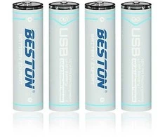 Beston Baterijos AA įkraunamos su USB-C lizdu, 1460mAh, Li-Ion (4 vnt.)