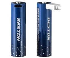 Beston Baterija 18650 įkraunama su USB-C lizdu, 3.7V, 2000mAh, Li-Ion