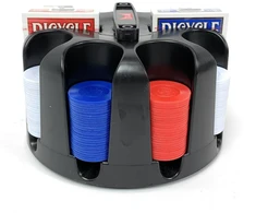 Bicycle Besisukantis Pokerio Žetonų (Poker Chip Rack) Stovas Su Rankena, 200x Žetonų, 2 Kortų Kaladėlės
